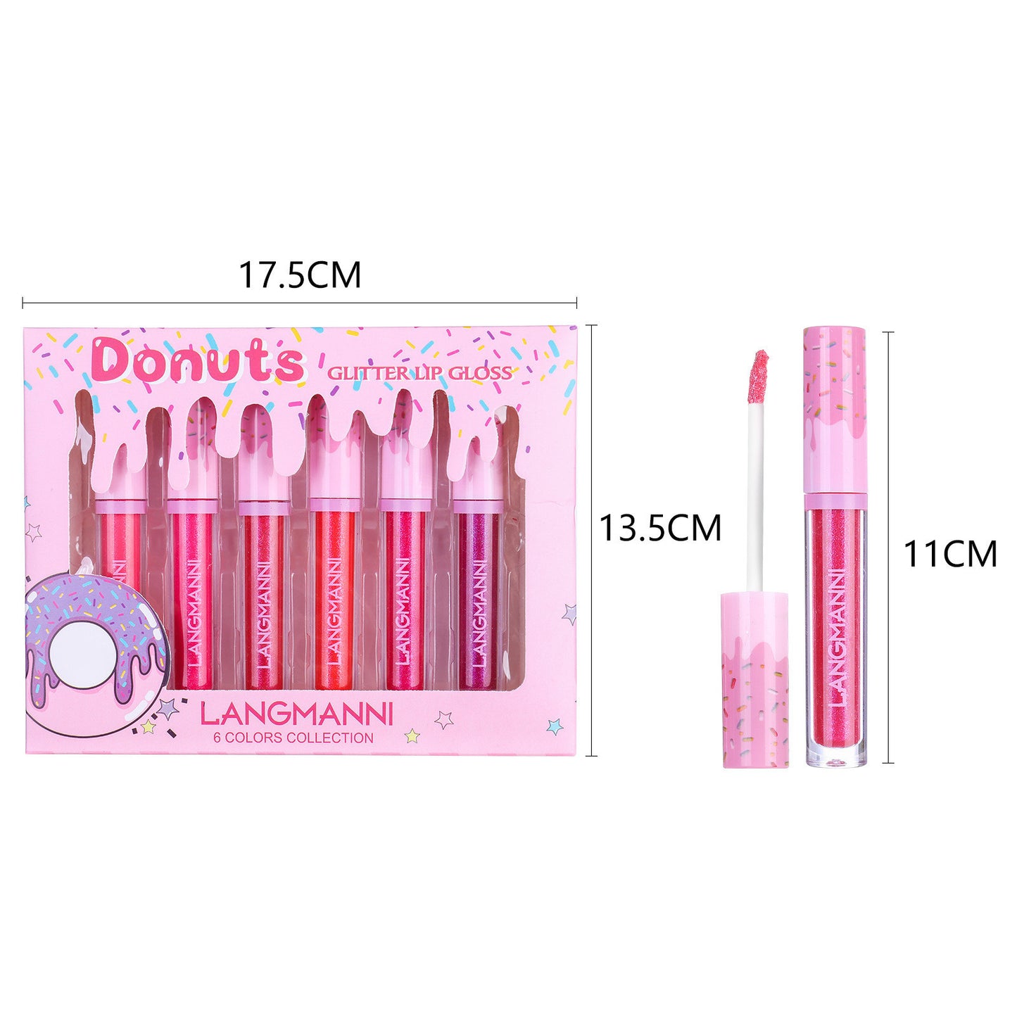 6-piece High Gloss Lip Gloss Set With Diamonds