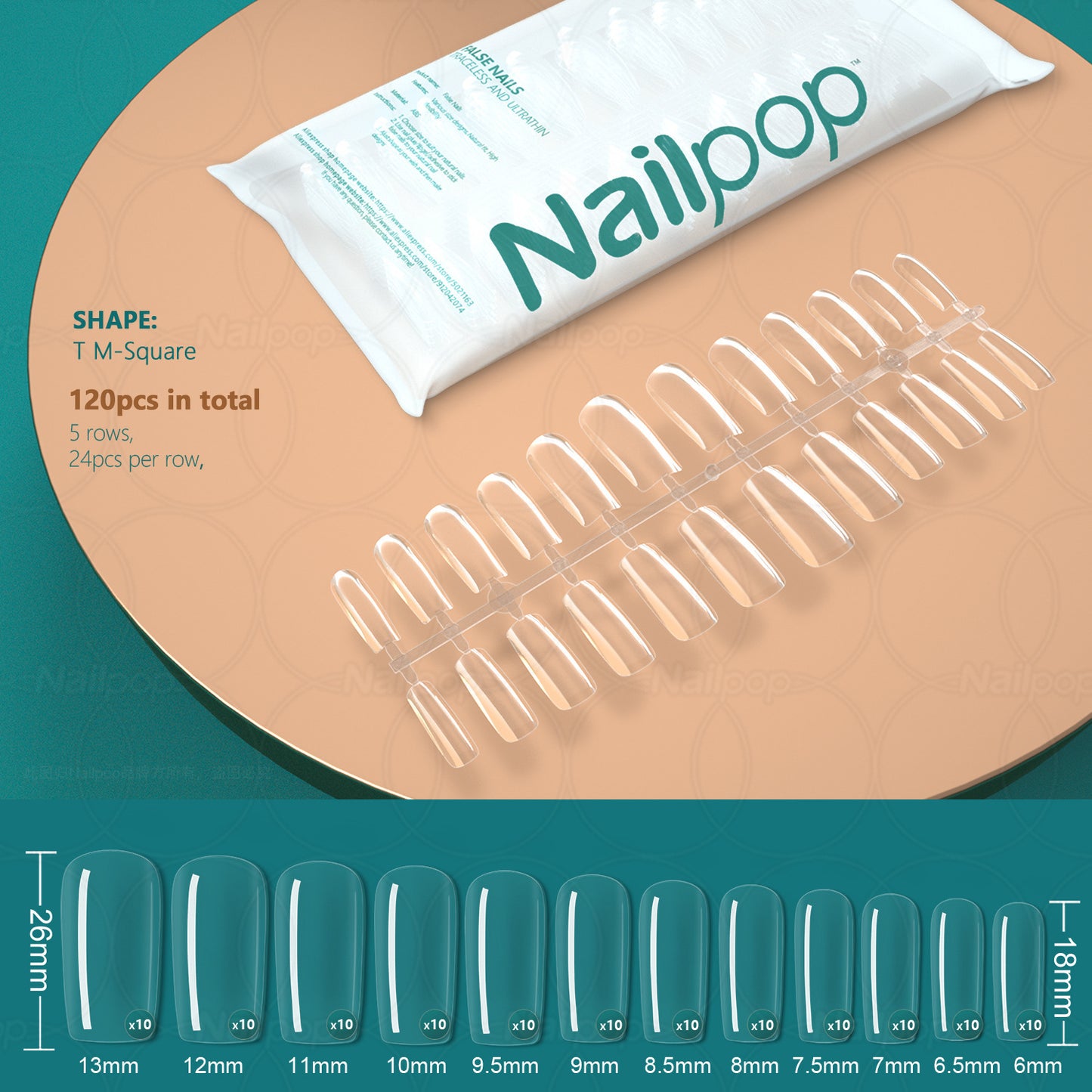 Transparent Nail Tip 120-piece Bag Ultra-thin Seamless Full Sticker Fake Nails