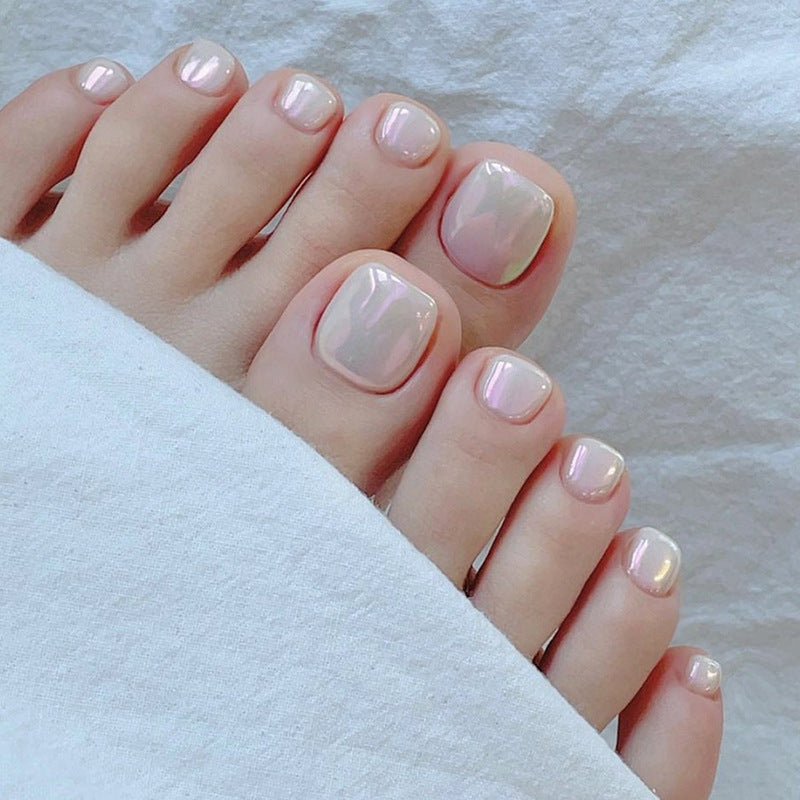 Feet Fake Nails Warm Color Solid Color Aurora Nail Beauty White Feet Nail Tip