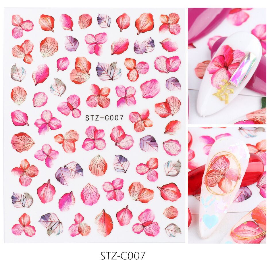 Japanese watercolor 3D nail stickers