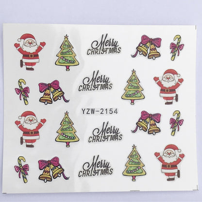 Explosion models Christmas series water transfer nail stickers nail stickers full stickers nail jewelry watermark stickers