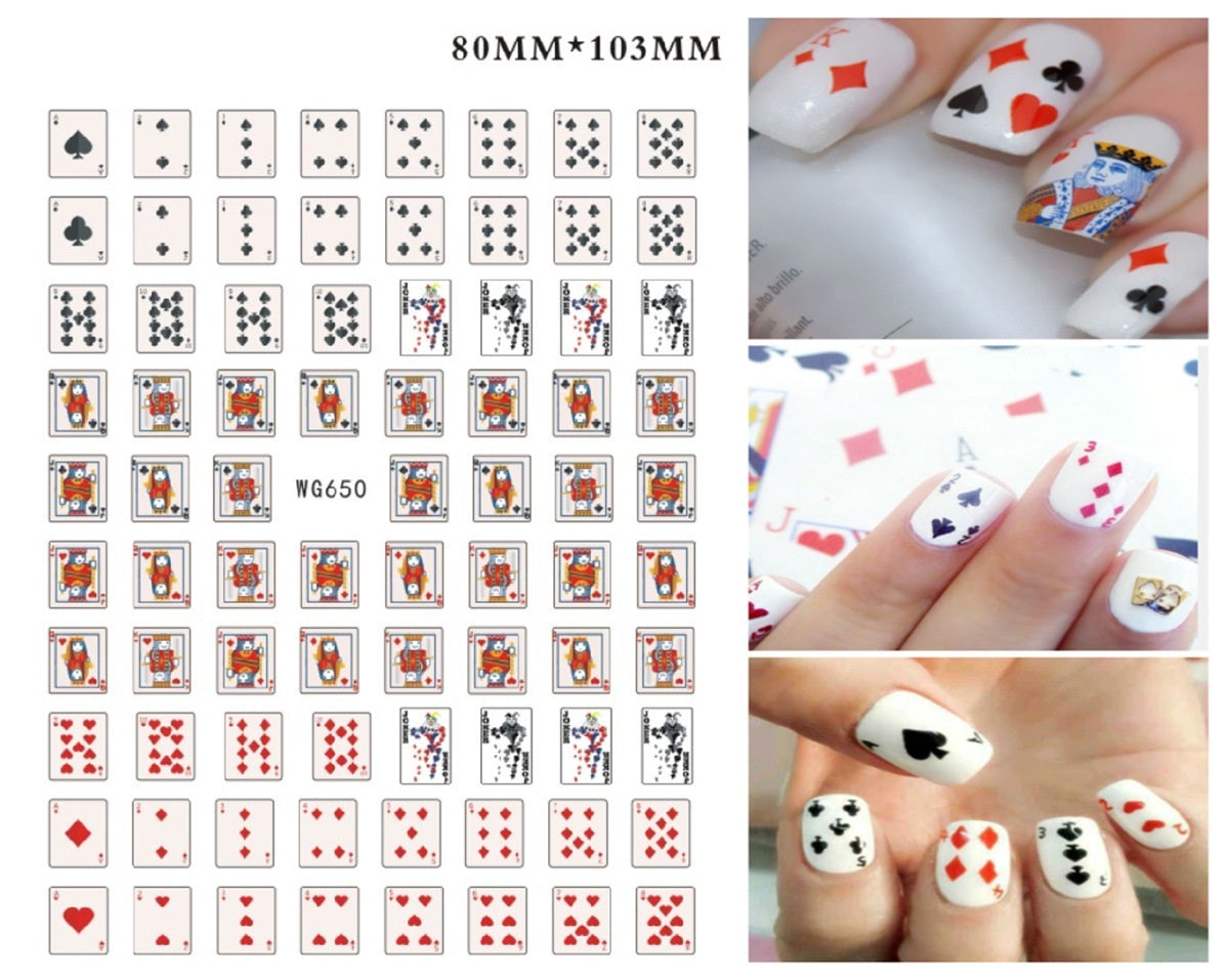 New Internet Celebrity Playing Cards Nail Stickers