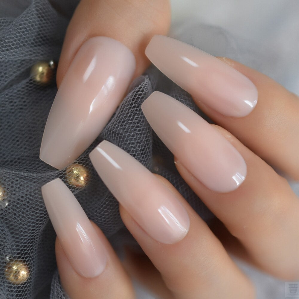 Nude Extra Long Fake Nails