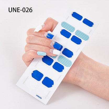 French Style European And American Style Cross-Border Nail Stickers Waterproof And Tearable 3D Christmas Nail Polish Film Nail Stickers Full Stickers 22 Tips