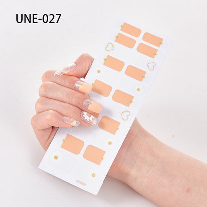 Autocollants pour ongles transfrontaliers de style français, de style européen et américain, imperméables et déchirables, film de vernis à ongles de Noël 3D, autocollants complets, 22 conseils