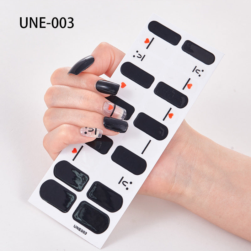 Autocollants pour ongles transfrontaliers de style français, de style européen et américain, imperméables et déchirables, film de vernis à ongles de Noël 3D, autocollants complets, 22 conseils