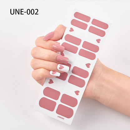 French Style European And American Style Cross-Border Nail Stickers Waterproof And Tearable 3D Christmas Nail Polish Film Nail Stickers Full Stickers 22 Tips