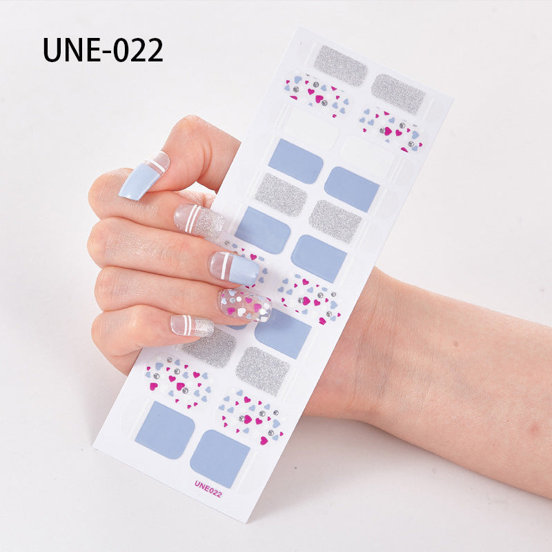 French Style European And American Style Cross-Border Nail Stickers Waterproof And Tearable 3D Christmas Nail Polish Film Nail Stickers Full Stickers 22 Tips