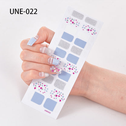 Autocollants pour ongles transfrontaliers de style français, de style européen et américain, imperméables et déchirables, film de vernis à ongles de Noël 3D, autocollants complets, 22 conseils