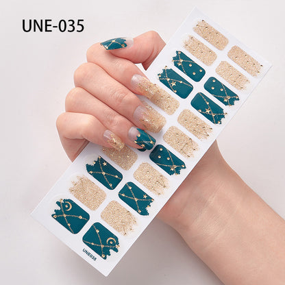 French Style European And American Style Cross-Border Nail Stickers Waterproof And Tearable 3D Christmas Nail Polish Film Nail Stickers Full Stickers 22 Tips