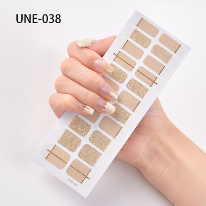 Autocollants pour ongles transfrontaliers de style français, de style européen et américain, imperméables et déchirables, film de vernis à ongles de Noël 3D, autocollants complets, 22 conseils