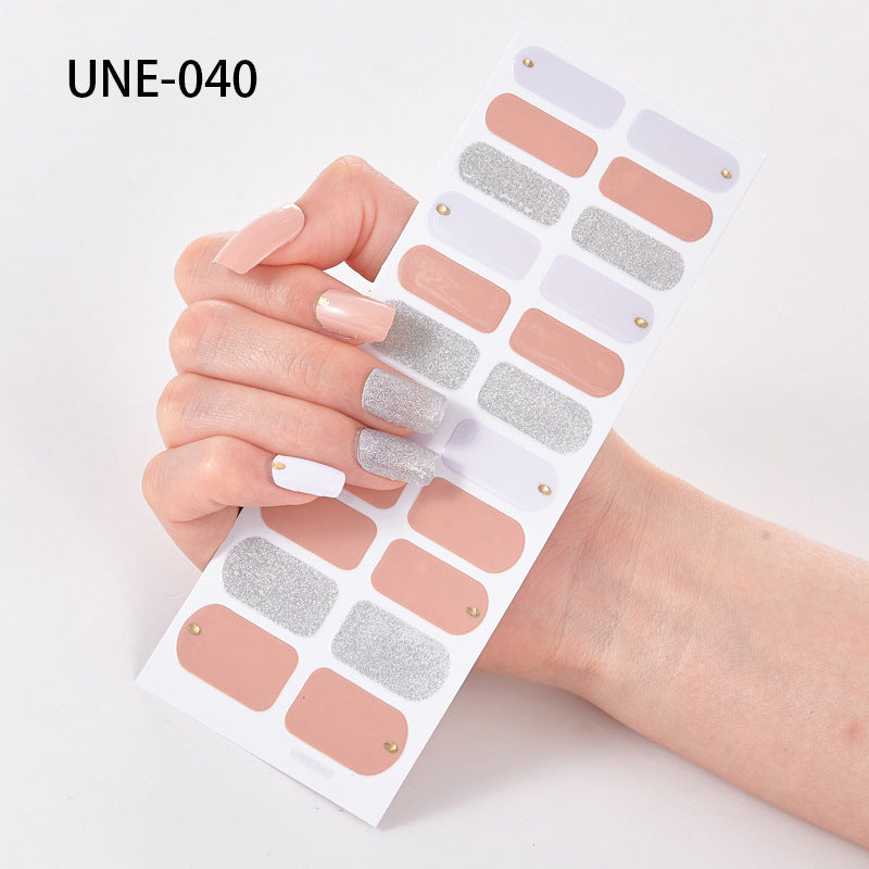 French Style European And American Style Cross-Border Nail Stickers Waterproof And Tearable 3D Christmas Nail Polish Film Nail Stickers Full Stickers 22 Tips