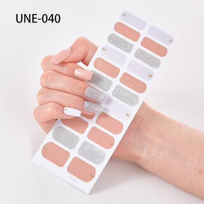 Autocollants pour ongles transfrontaliers de style français, de style européen et américain, imperméables et déchirables, film de vernis à ongles de Noël 3D, autocollants complets, 22 conseils