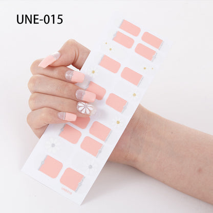 Autocollants pour ongles transfrontaliers de style français, de style européen et américain, imperméables et déchirables, film de vernis à ongles de Noël 3D, autocollants complets, 22 conseils