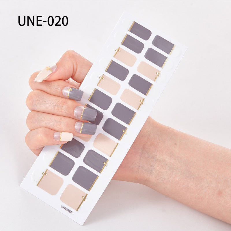 French Style European And American Style Cross-Border Nail Stickers Waterproof And Tearable 3D Christmas Nail Polish Film Nail Stickers Full Stickers 22 Tips