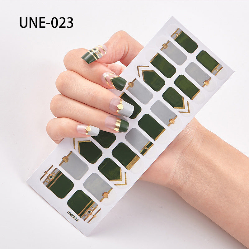 French Style European And American Style Cross-Border Nail Stickers Waterproof And Tearable 3D Christmas Nail Polish Film Nail Stickers Full Stickers 22 Tips