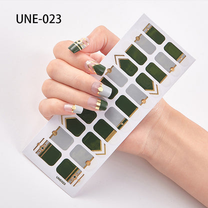 Autocollants pour ongles transfrontaliers de style français, de style européen et américain, imperméables et déchirables, film de vernis à ongles de Noël 3D, autocollants complets, 22 conseils