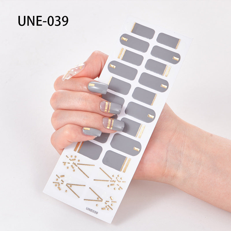 French Style European And American Style Cross-Border Nail Stickers Waterproof And Tearable 3D Christmas Nail Polish Film Nail Stickers Full Stickers 22 Tips