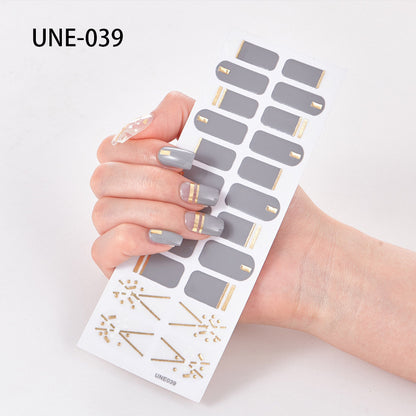 French Style European And American Style Cross-Border Nail Stickers Waterproof And Tearable 3D Christmas Nail Polish Film Nail Stickers Full Stickers 22 Tips