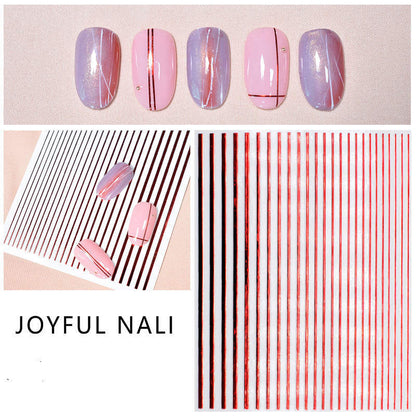 Rainbow Strip Hyuna Same Nail Stickers Nail Stickers Fried Egg Strawberry Flower Nail Decals