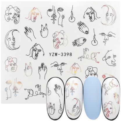 Autocollants japonais tridimensionnels 5D en relief pour ongles