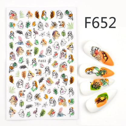 Japanese Three-dimensional 5D Embossed Nail Stickers