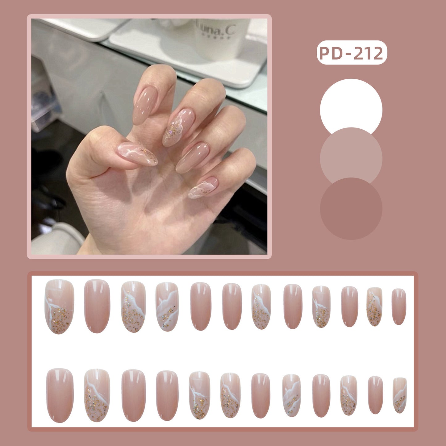 Wear Nail Manicure Fake Nail Tip Stickers Finished Product Nail Tip Frosted Ballet Nail Sticker