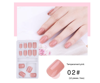 Wear nails pure color nail art fake nail patches