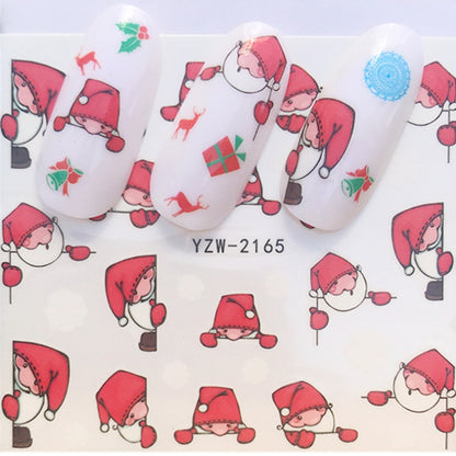 Explosion models Christmas series water transfer nail stickers nail stickers full stickers nail jewelry watermark stickers