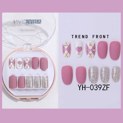 Korean Wearable Nail Art Short 30 Pieces In A Box Waterproof Removable Nail Art Ins Manicure Fake Nails