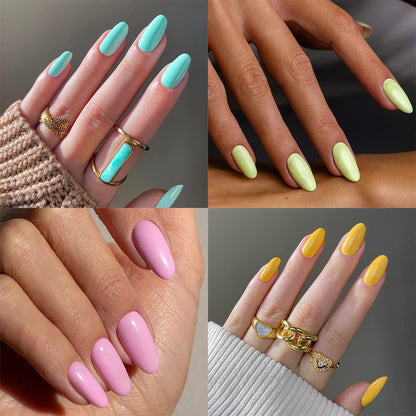 Women's Fashion Solid Color Simple Fake Nails