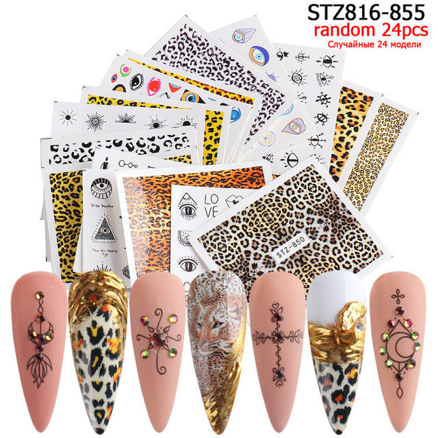 24 Suit Pumpkin Skull Nail Stickers