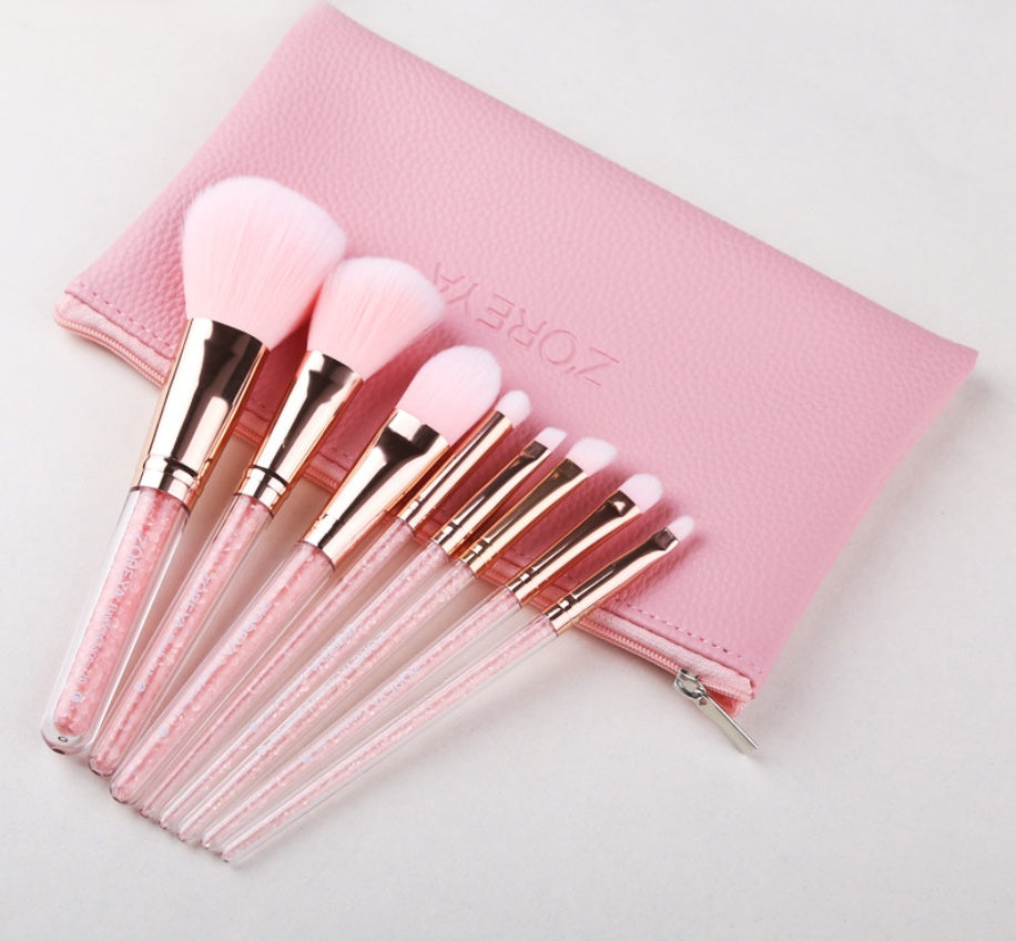 Pink quicksand makeup brush