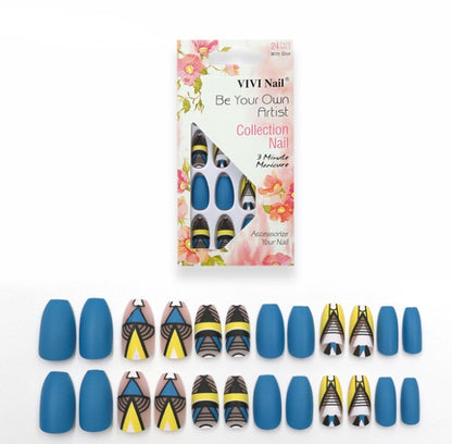 24 fake nails matte nail sheets