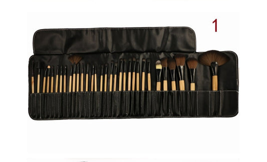 Ensemble de 32 pinceaux de maquillage professionnels en rayonne de couleur bois noir