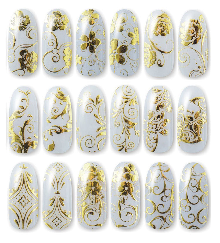 108 hot gold and silver stickers nail 3D stickers