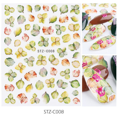 Japanese watercolor 3D nail stickers