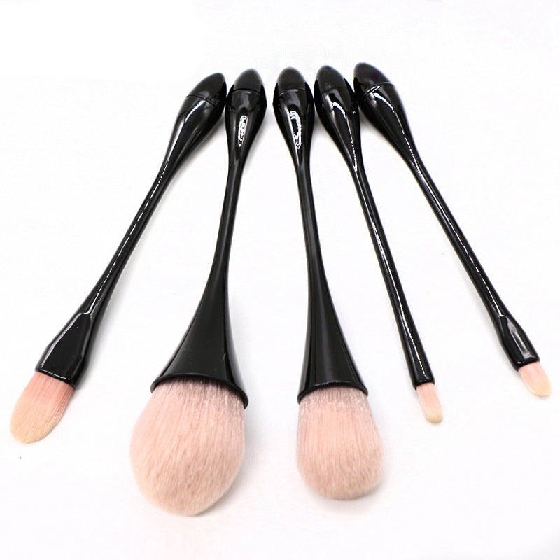 Ensemble de 5 pinceaux de maquillage, petit pinceau de maquillage de taille, ensemble de 5 nouveaux pinceaux à poudre libre, pinceau portable