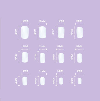 French Simplicity Short White Wear Finished Nail Beauty Fake Nails Nail Stickers Detachable