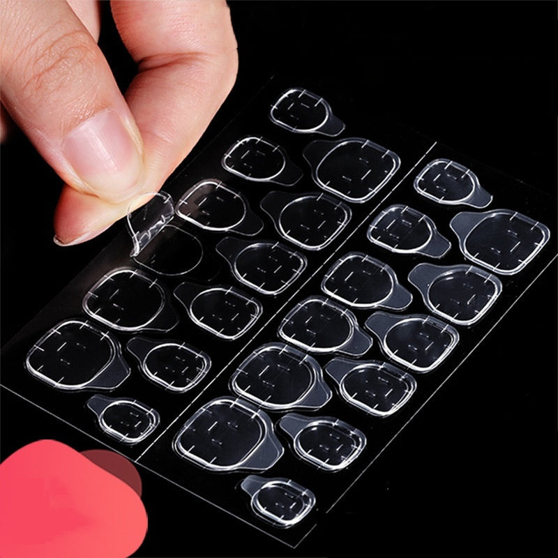 Upgraded Ultra-thin Jelly Glue Nail Stickers Super Sticky Fake Nails Double-sided Wearable