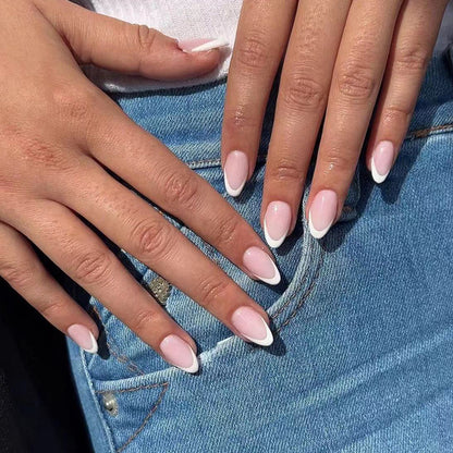 Wear A Nail Piece Simple French White Edge Wear A Nail Stickers