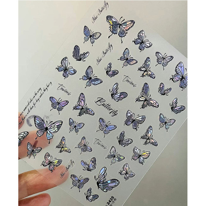 Nail Relief Laser Butterfly Stickers Aurora Phantom Color