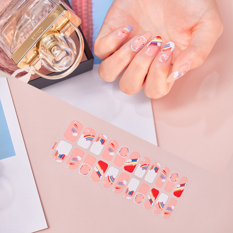 Nail Stickers Full Stickers Rainbow Cute Nail Stickers