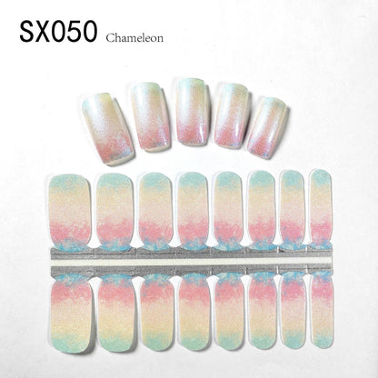 Starry Sky Nail Stickers Oil Film Color Changing