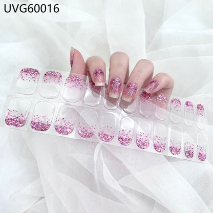 Blush Nail Stickers Uv Semi-baked Gel