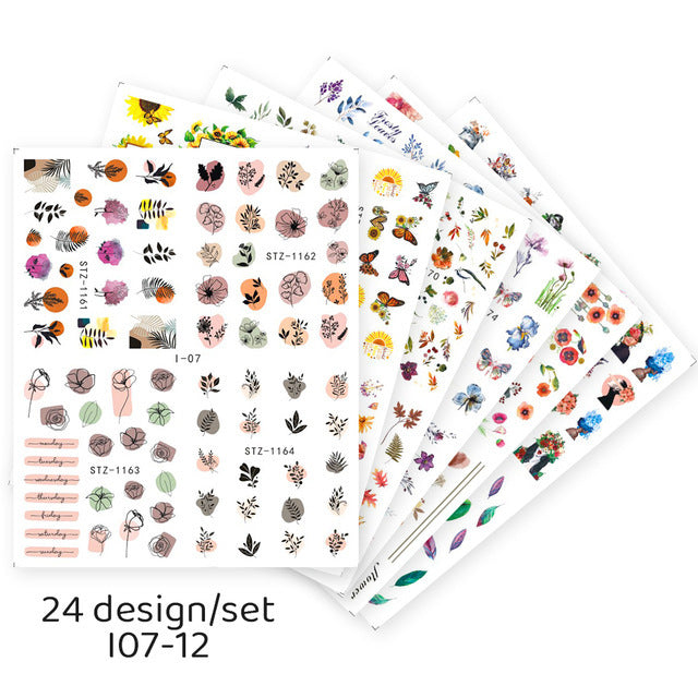 24 Suit Pumpkin Skull Nail Stickers