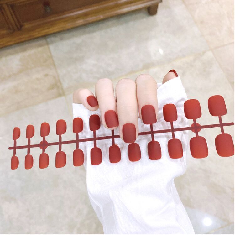 Matte Nail Tip Short Round Fake Nails