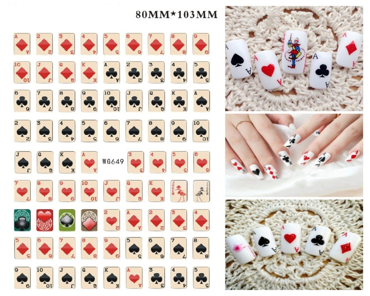 New Internet Celebrity Playing Cards Nail Stickers