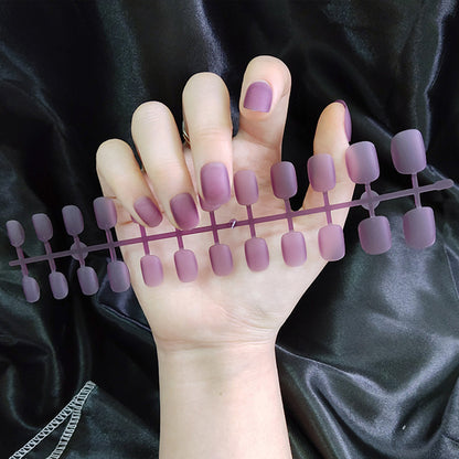 Matte Nail Tip Short Round Fake Nails