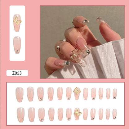 Japanese-style Armor Long Broken Diamond Streamer Fake Nails